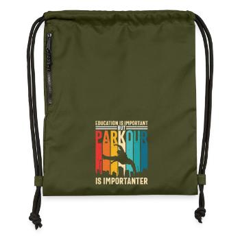 Le parkour est important pour les amateurs de parkour - Sac à cordon en polyester recyclé - military green - Devant