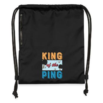 Tennis de table Roi du Ping Pong - Sac à cordon en polyester recyclé - noir - Devant