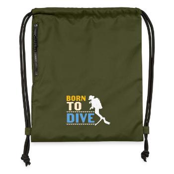 Scuba Diving Quote Scuba Diving Born To Dive - Turnbeutel aus Recycling-Material - military Green - Vorne