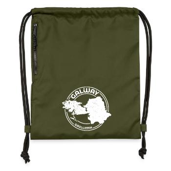 Galway Ireland Map | County Outline Stamp - Gymsac made from recycled material - military green - Front