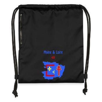 Maine & loire - Sac à cordon en polyester recyclé - noir - Devant
