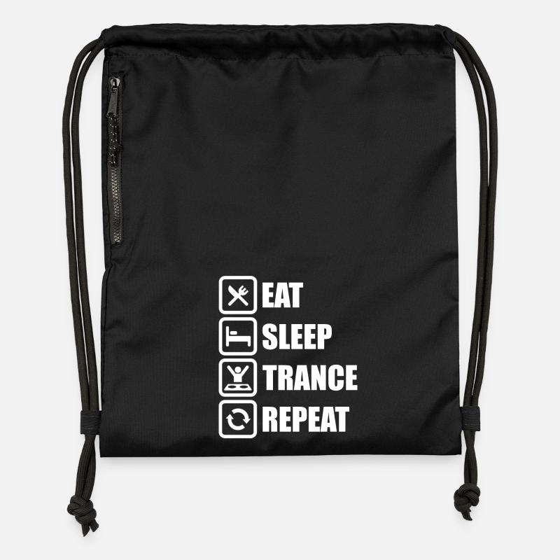 Eat Sleep Trance Repeat! - Turnbeutel aus Recycling-Material - Schwarz