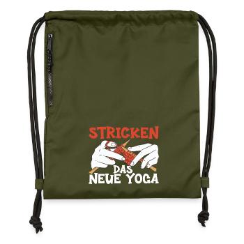 Knitting Yarn Wool Stash Crochet - Gymsac made from recycled material - military green - Front