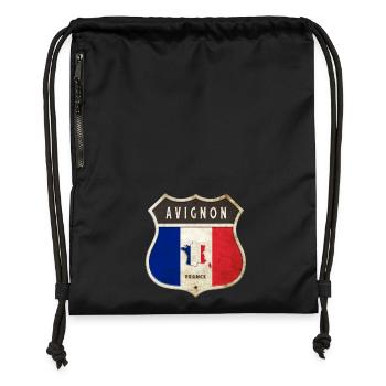 Avignon Frankreich Wappen Flaggen Design - Turnbeutel aus Recycling-Material - Schwarz - Vorne
