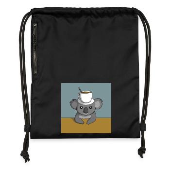 Koala Coffee Break - Gymsac made from recycled material - black - Front