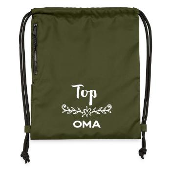 Großmutter Beste Oma Statement Glückwunsch - Turnbeutel aus Recycling-Material - military Green - Vorne