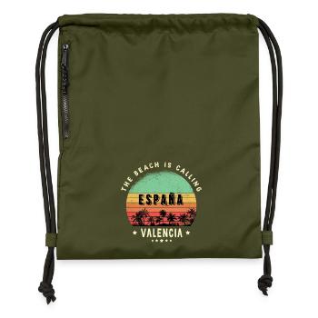 Valencia Spanien Strand Design - Turnbeutel aus Recycling-Material - military Green - Vorne