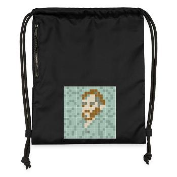 Van Gogh - Self portrait - PixelArt Self-Portrait - Gymsac made from recycled material - black - Front