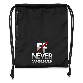 NEVER SURRENDER + FF - Gaming - Turnbeutel aus Recycling-Material - Schwarz - Vorne