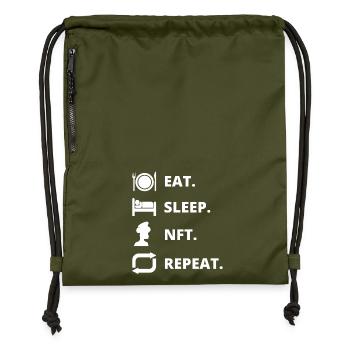 Eat Sleep NFT Repeat - Gymsac made from recycled material - military green - Front