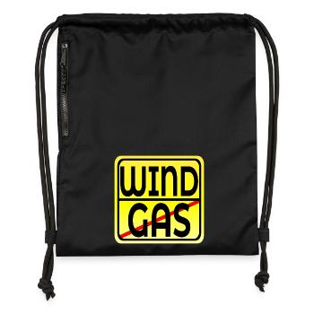 Erneuerbare Energie - Windenergie - GASPREISE - Turnbeutel aus Recycling-Material - Schwarz - Vorne