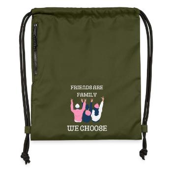 Friends are family you choose - Gymsac made from recycled material - military green - Front