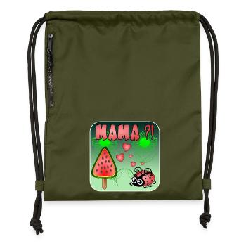 Watermelon Ice Cream - SUMMER LADYBUG - Gymsac made from recycled material - military green - Front