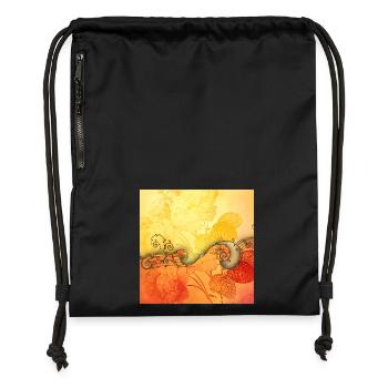 Roses élégantes avec notes d’ouverture - Sac à cordon en polyester recyclé - noir - Devant