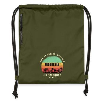 Komodo Indonesien Strand Design - Turnbeutel aus Recycling-Material - military Green - Vorne