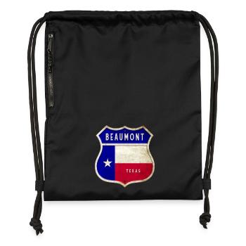 Beaumont Texas crest flags design - Gymsac made from recycled material - black - Front