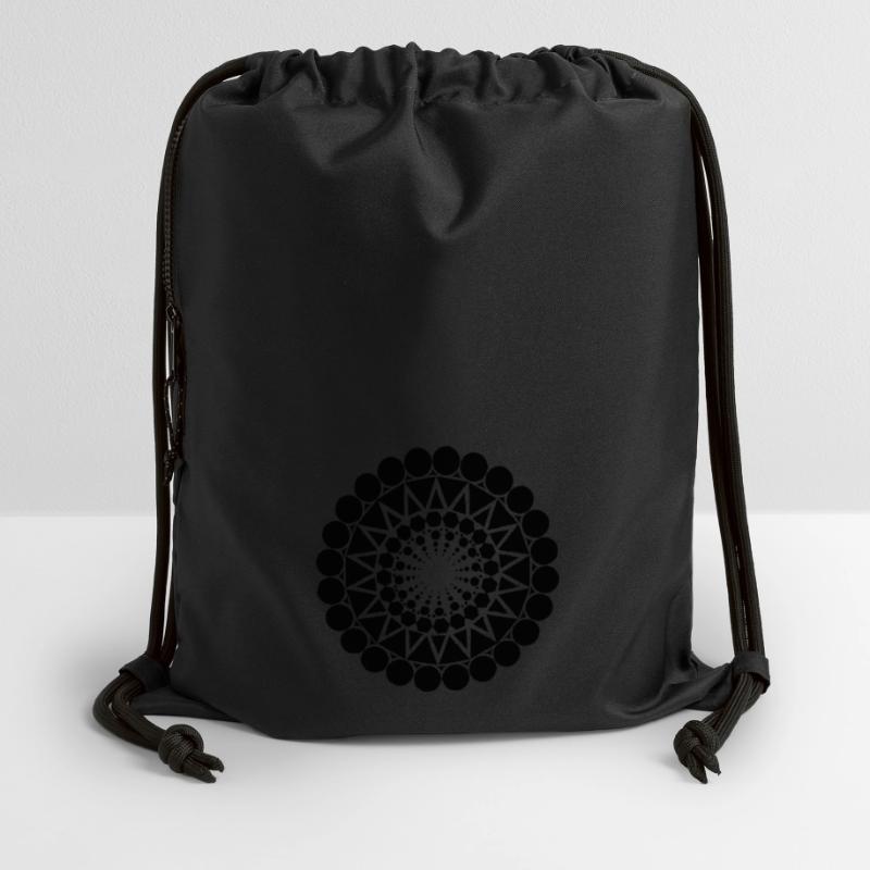 Geometric triangle mandala round pattern shape Gymsac made from recycled material
