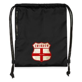 Swindon England Wappen - Turnbeutel aus Recycling-Material - Schwarz - Vorne