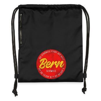 Bern Kreis Logo – Die schönste Stadt - Turnbeutel aus Recycling-Material - Schwarz - Vorne