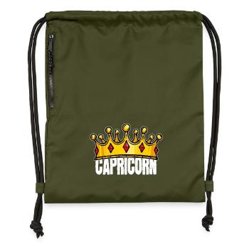 Capricorne Horoscope Superstition Signes du zodiaque - Sac à cordon en polyester recyclé - military green - Devant