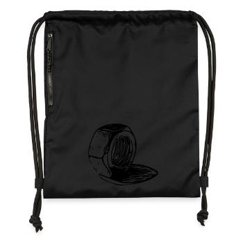 Écrou à vis fondu verticalement - Sac à cordon en polyester recyclé - noir - Devant