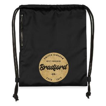 Bradford UK Vintage Round Logo 1974 - Gymsac made from recycled material - black - Front