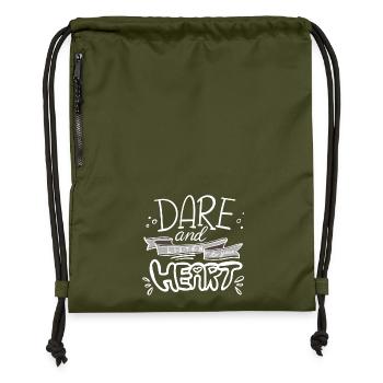 Motivational hand lettering message - Gymsac made from recycled material - military green - Front