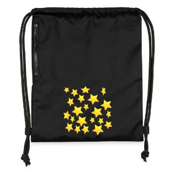 NEW DESIGN: Stars (Gold) - Gymsac made from recycled material - black - Front