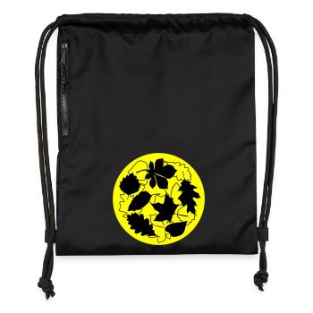 Autumn Circle Leaves - Gymsac made from recycled material - black - Front
