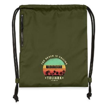 Toliara Madagaskar Strand Design - Turnbeutel aus Recycling-Material - military Green - Vorne