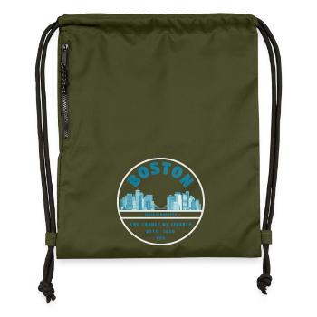 Boston Skyline Abzeichen Liberty - Turnbeutel aus Recycling-Material - military Green - Vorne