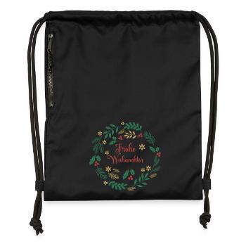Merry Christmas Frohe Weihnachten Merry Christmas - Gymsac made from recycled material - black - Front