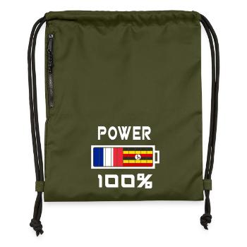 Uganda and France Power 100% - Gymsac made from recycled material - military green - Front