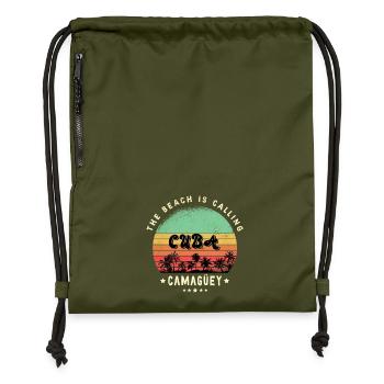 Camagüey Kuba Strand Design - Turnbeutel aus Recycling-Material - military Green - Vorne