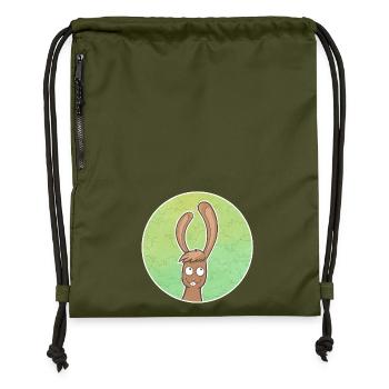 Rabbit - Gymsac made from recycled material - military green - Front
