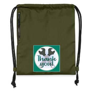 MERCI ARTISAN - PINCES - Sac à cordon en polyester recyclé - military green - Devant