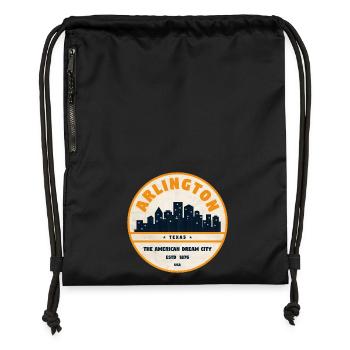 Arlington Skyline Retro Abzeichen - Turnbeutel aus Recycling-Material - Schwarz - Vorne
