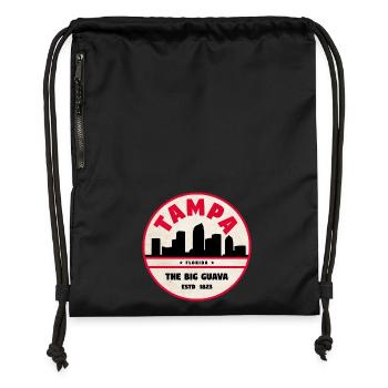 Tampa Skyline Retro Badge - Turnbeutel aus Recycling-Material - Schwarz - Vorne