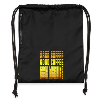 Good coffee, good morning - Gymsac made from recycled material - black - Front