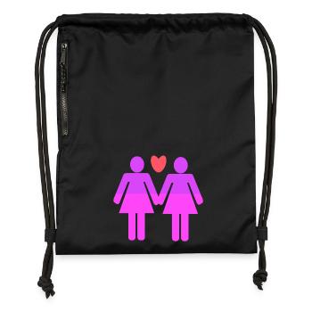 Lgbt Gleichgeschlechtliche Partnerschaft Liebe - Turnbeutel aus Recycling-Material - Schwarz - Vorne