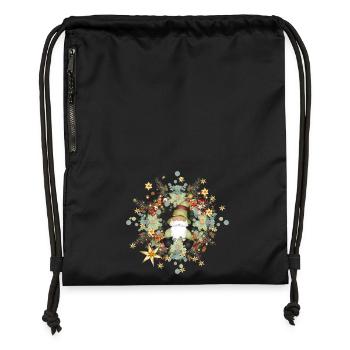 cute elf in the context of Christmas - Gymsac made from recycled material - black - Front