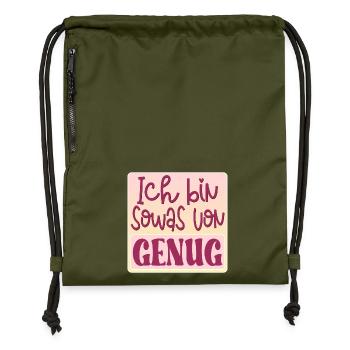 AFFIRMATION MINDSET - ICH BIN GENUG SPRUCH - Turnbeutel aus Recycling-Material - military Green - Vorne