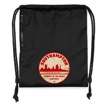 Southampton Skyline Abzeichen - Turnbeutel aus Recycling-Material - Schwarz - Vorne