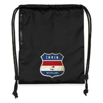 Emmen Netherlands coat of arms design - Gymsac made from recycled material - black - Front