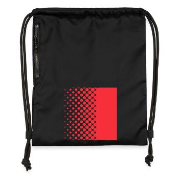 Halftone Gradient Rotes Panel - Turnbeutel aus Recycling-Material - Schwarz - Vorne