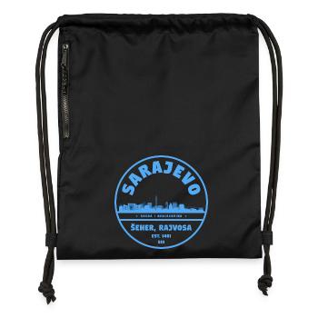 Badge de la ville de Sarajevo - Sac à cordon en polyester recyclé - noir - Devant