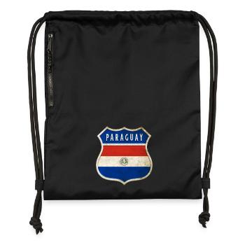 Paraguay coat of arms flag design - Gymsac made from recycled material - black - Front