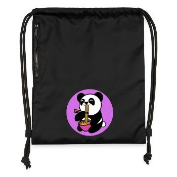 Panda Manga Anime Comic Culture Pop Japonais - Sac à cordon en polyester recyclé - noir - Devant
