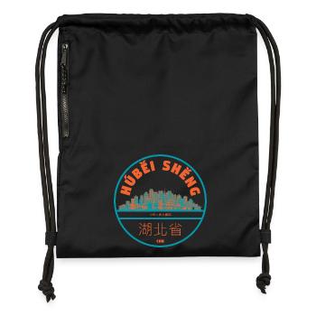 Hubei City Panorama Silhouette - Gymsac made from recycled material - black - Front