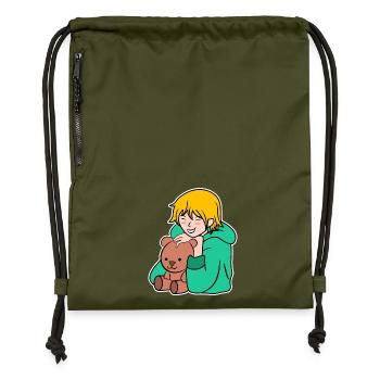 Manga Anime Pop Culture Cartoon Cosplay Japon - Sac à cordon en polyester recyclé - military green - Devant